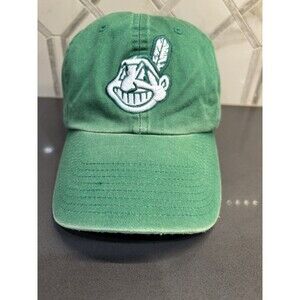 Vintage Cleveland Indians Chief Wahoo Hat Twins Enterprise Irish Green MLB Cap